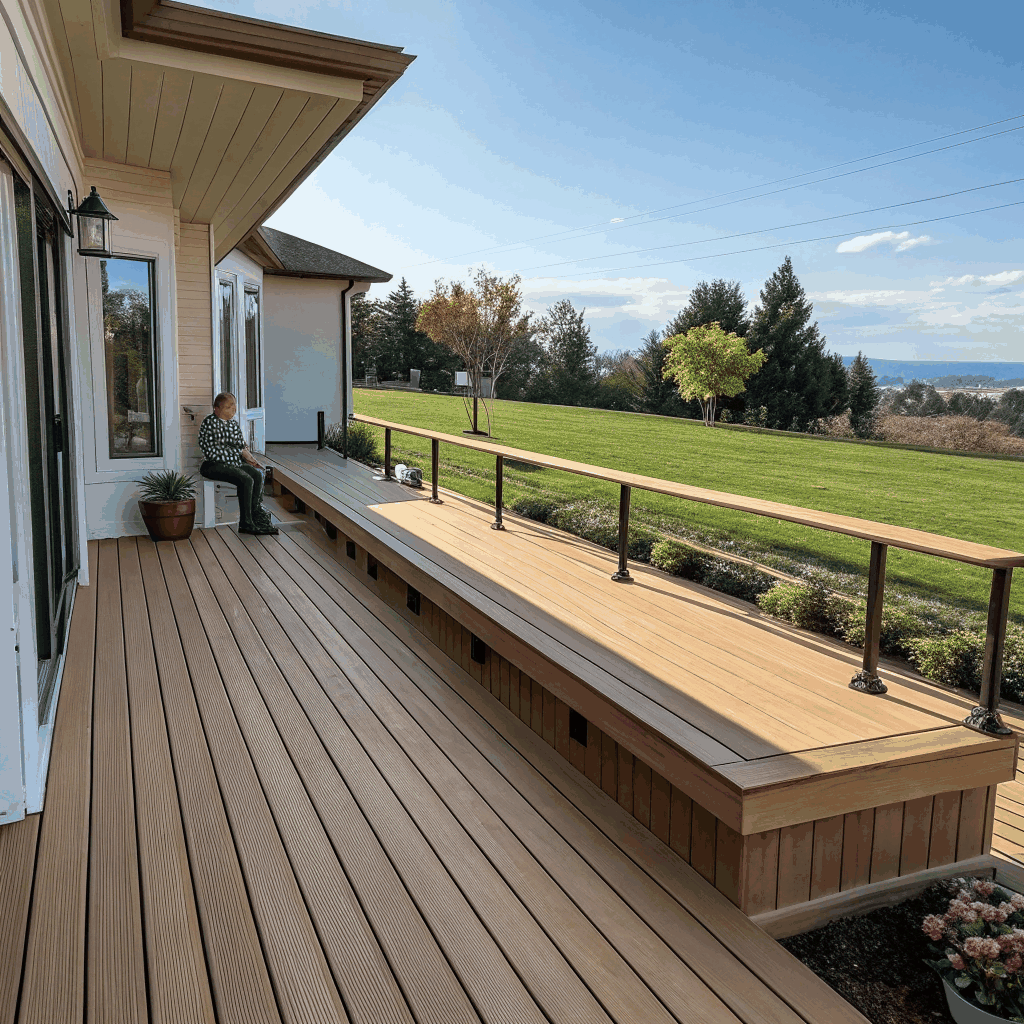 Custom backyard deck build