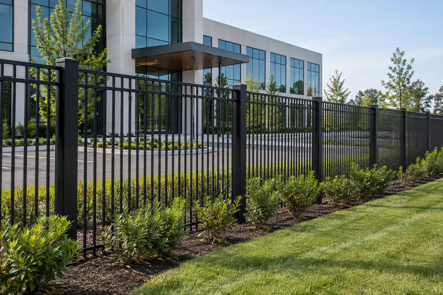 Commercial metal fencing example